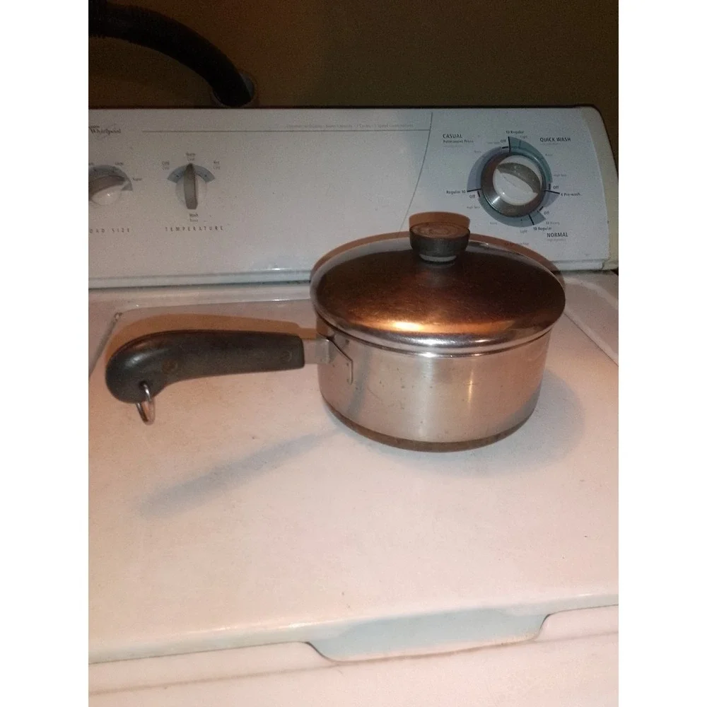 Vintage Revere Ware Cooper Bottom  Pan With Lid 2 QUART 7